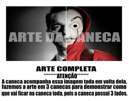 Caneca Polímero Seriado La Casa de Papel Personalizada