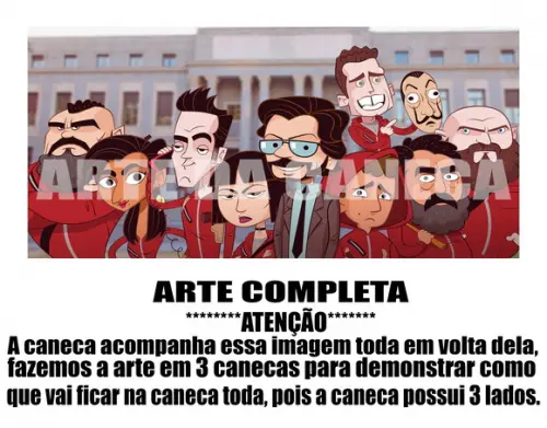 Caneca Polímero Seriado La Casa de Papel Personalizada