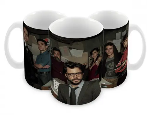 Caneca Polímero Seriado La Casa de Papel Personalizada