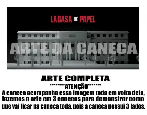 Caneca Polímero Seriado La Casa de Papel Personalizada