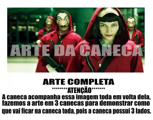 Caneca Polímero Seriado La Casa de Papel Personalizada