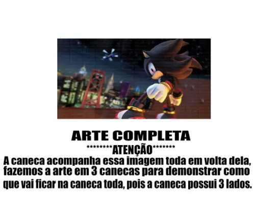 Caneca Polímero Shadow The Hedgehog Personalizada