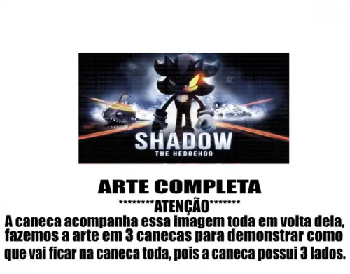 Caneca Polímero Shadow The Hedgehog Personalizada