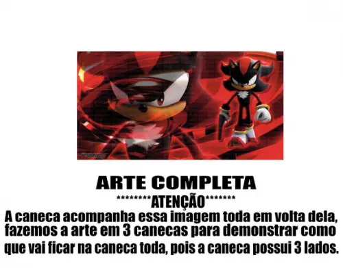 Caneca Polímero Shadow The Hedgehog Personalizada