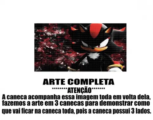 Caneca Polímero Shadow The Hedgehog Personalizada
