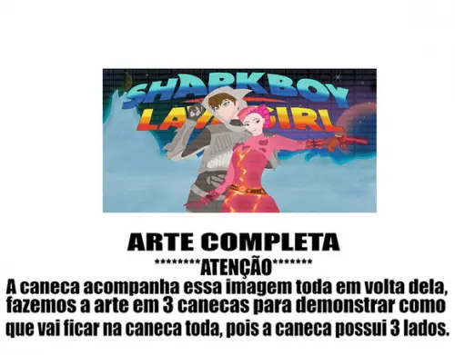 Caneca Polímero Sharkboy e Lavagirl Personalizada