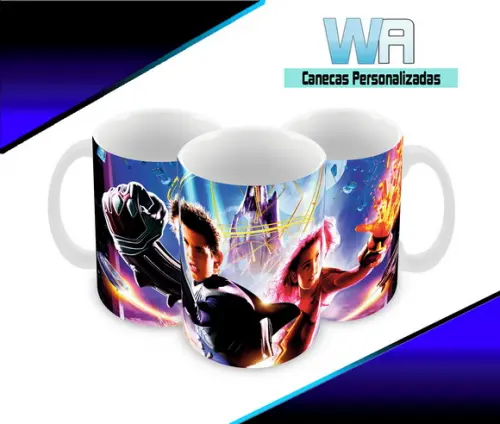 Caneca Polímero Sharkboy e Lavagirl Personalizada