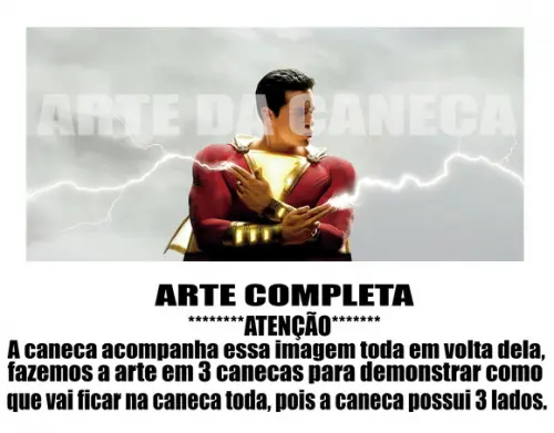 Caneca Polímero Shazam Personalizada