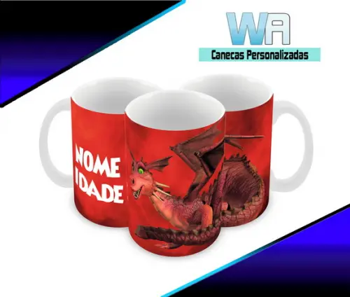 Caneca Polímero Shrek Dragão Personalizada