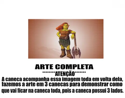 Caneca Polímero Shrek Fiona Personalizada