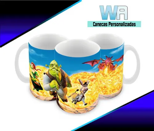 Caneca Polímero Shrek Personalizada