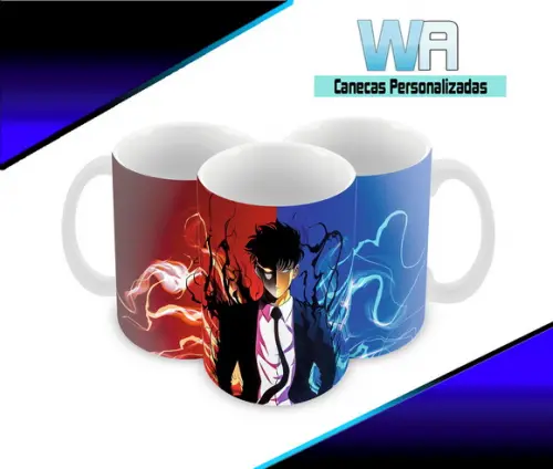 Caneca Polímero Solo Leveling Personalizada