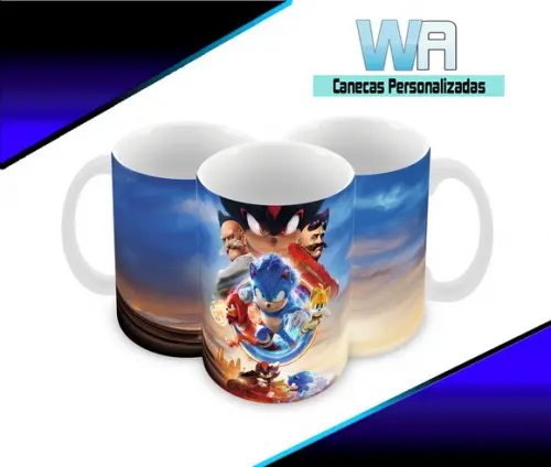Caneca Polímero Sonic 3 Personalizada