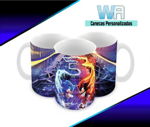 Caneca Polímero Sonic 3 Personalizada