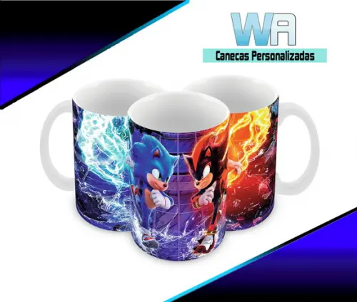 Caneca Polímero Sonic 3 Personalizada