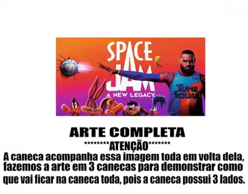 Caneca Polímero Space Jam 2 Personalizada