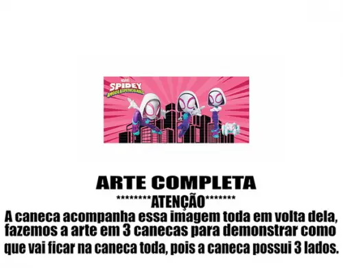 Caneca Polímero Spider e Seus Amigos Personalizada