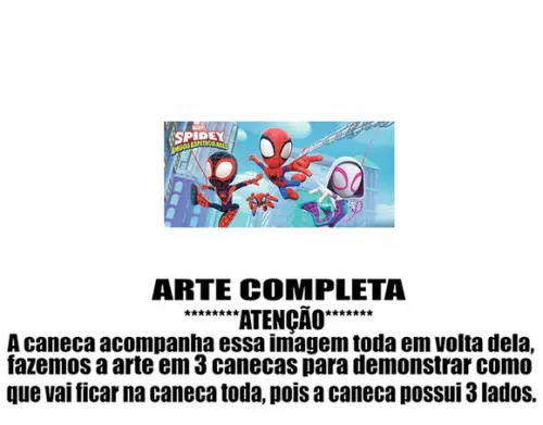 Caneca Polímero Spider e Seus Amigos Personalizada