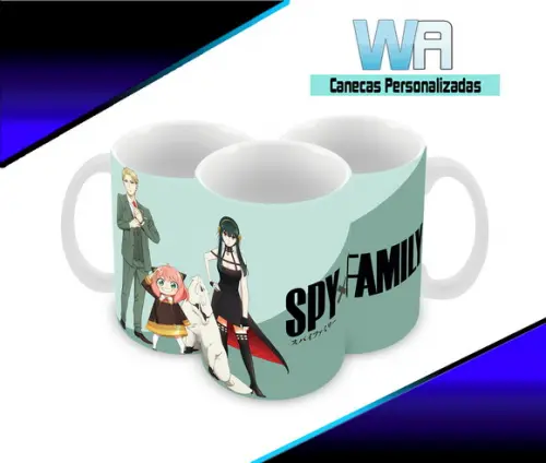 Caneca Polímero Spy x Family Personalizada
