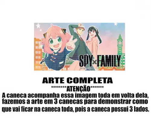 Caneca Polímero Spy x Family Personalizada