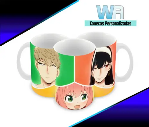 Caneca Polímero Spy x Family Personalizada