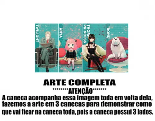 Caneca Polímero Spy x Family Personalizada