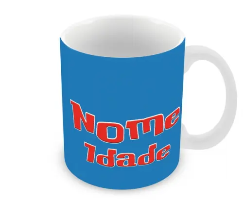 Caneca Polímero Stitch Nome e Idade Personalizada