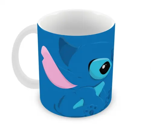 Caneca Polímero Stitch Nome e Idade Personalizada