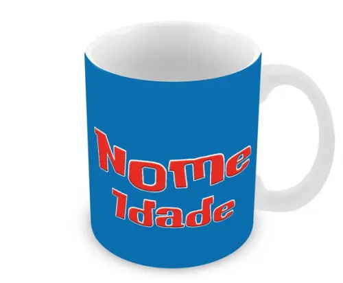 Caneca Polímero Stitch Nome e Idade Personalizada