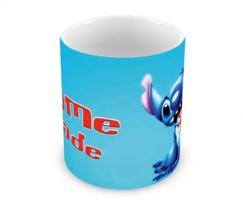 Caneca Polímero Stitch Nome e Idade Personalizada