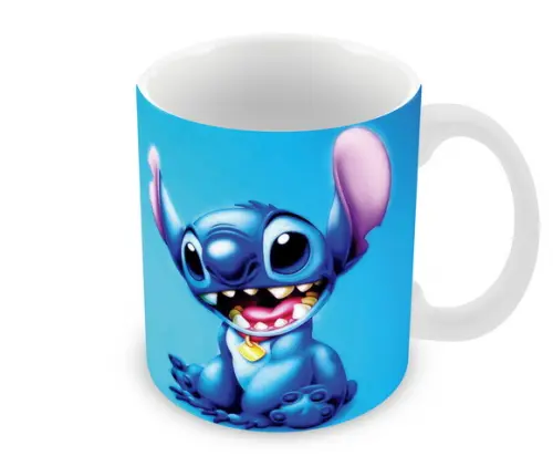 Caneca Polímero Stitch Nome e Idade Personalizada