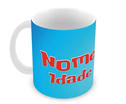 Caneca Polímero Stitch Nome e Idade Personalizada