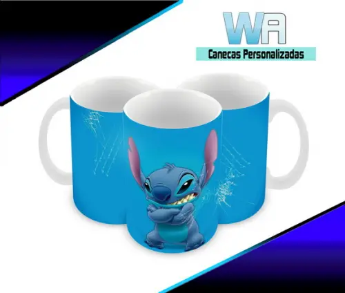 Caneca Polímero Stitch Personalizada