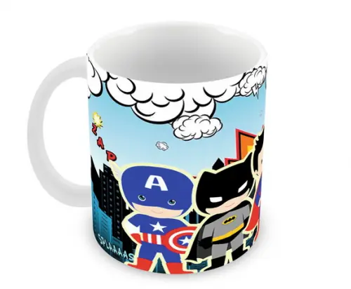 Caneca Polímero Super Heróis Baby Personalizada