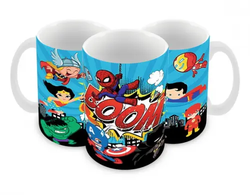 Caneca Polímero Super Heróis Baby Personalizada