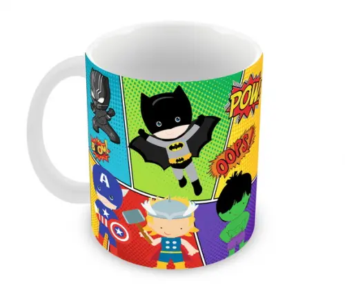 Caneca Polímero Super Heróis Baby Personalizada