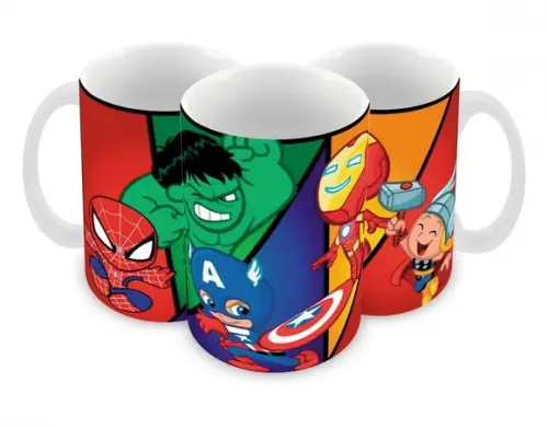 Caneca Polímero Super Heróis Baby Personalizada