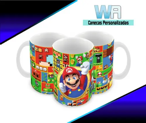 Caneca Polímero Super Mario Personalizada