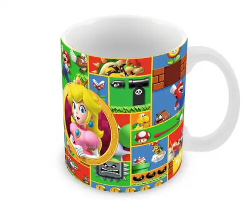 Caneca Polímero Super Mario e Princesa Peach Personalizada