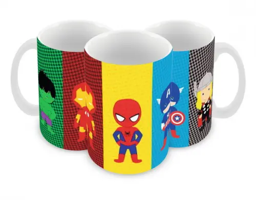 Caneca Polímero Super Heróis Baby Personalizada