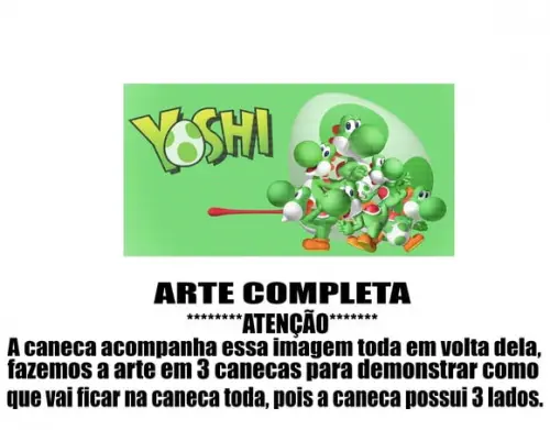 Caneca Polímero Super Mario Yoshi Personalizada
