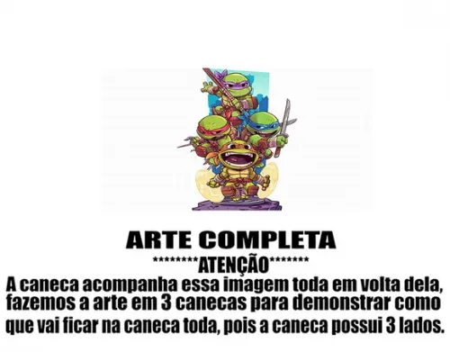 Caneca Polímero Tartarugas Ninja Personalizada