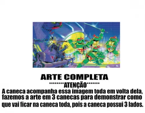 Caneca Polímero Tartarugas Ninja Personalizada
