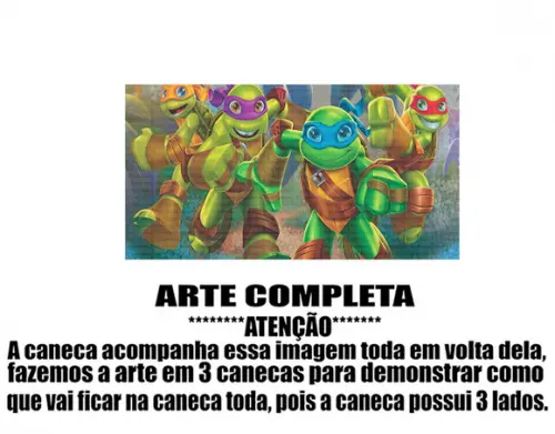 Caneca Polímero Tartarugas Ninja Personalizada