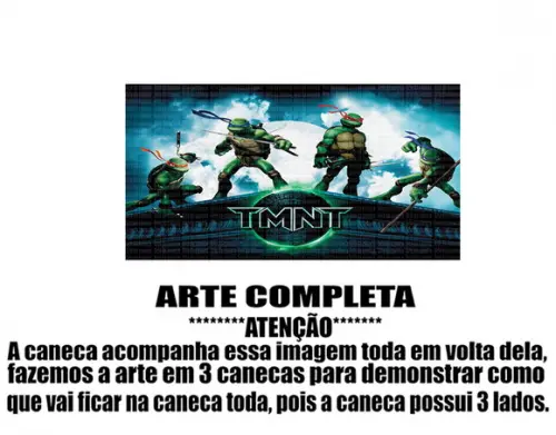 Caneca Polímero Tartarugas Ninja Personalizada