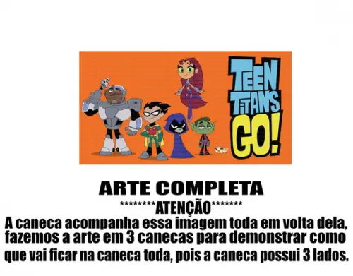 Caneca Polímero Teen Titans Go Personalizada