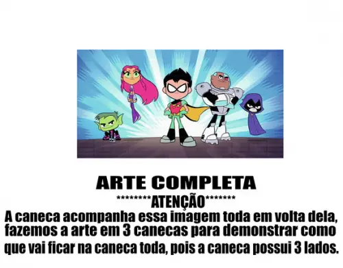 Caneca Polímero Teen Titans Go Personalizada