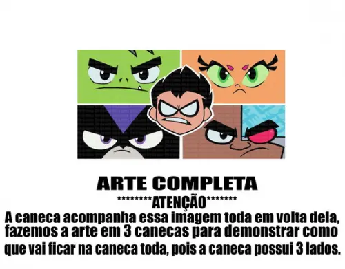 Caneca Polímero Teen Titans Go Personalizada