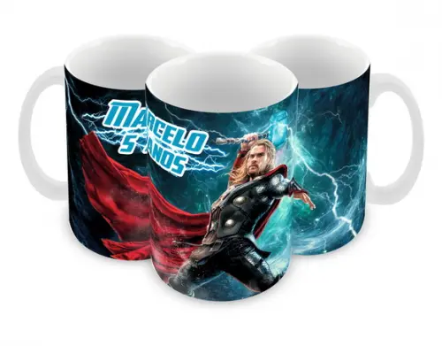 Caneca Polímero Thor com Nome Personalizada