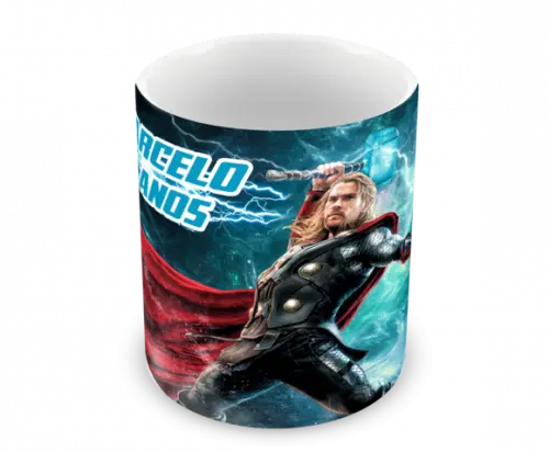 Caneca Polímero Thor com Nome Personalizada